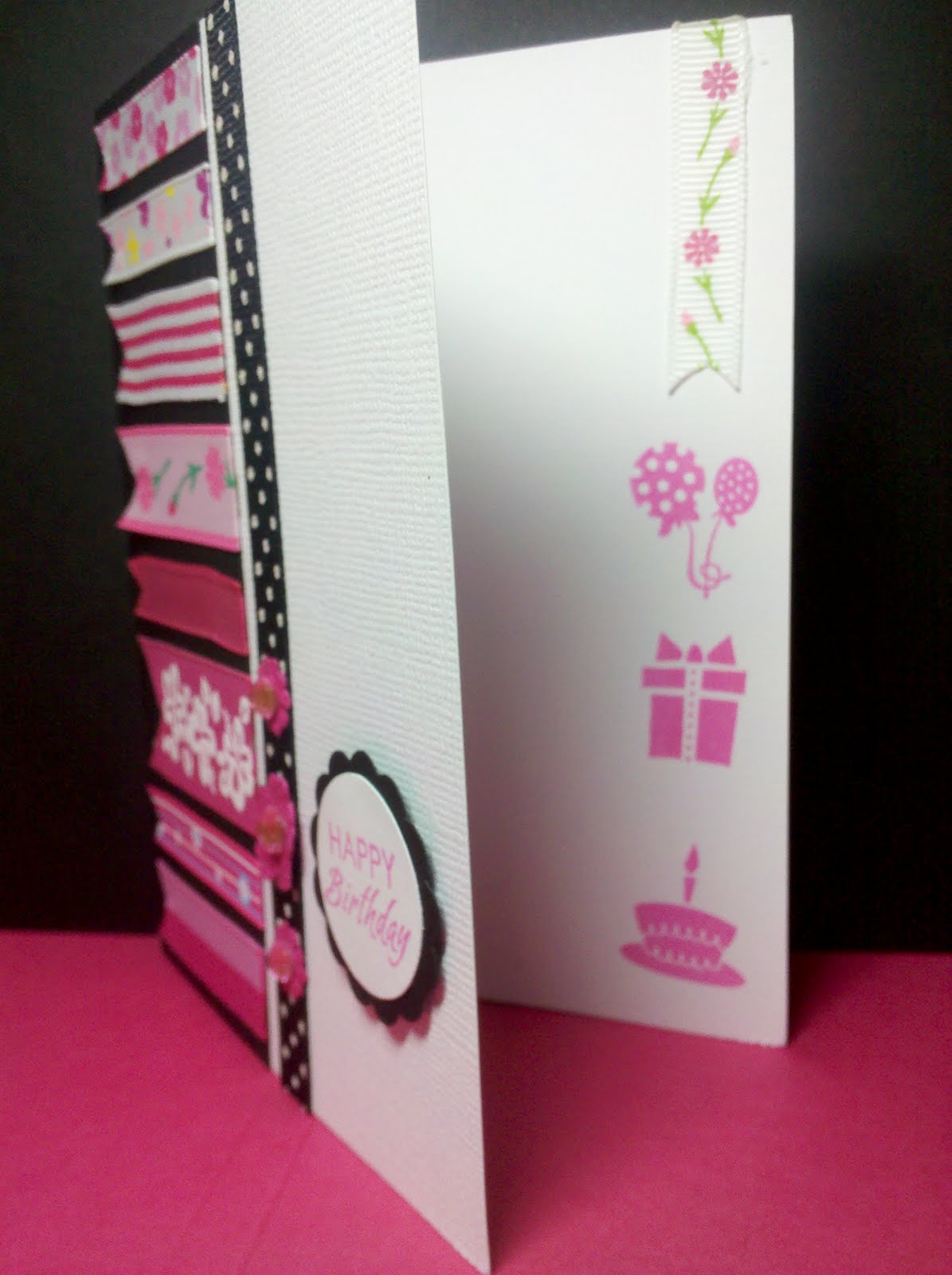 Welcome To Scrappin Cat S Creative Endeavors Ribbon Birthday Card