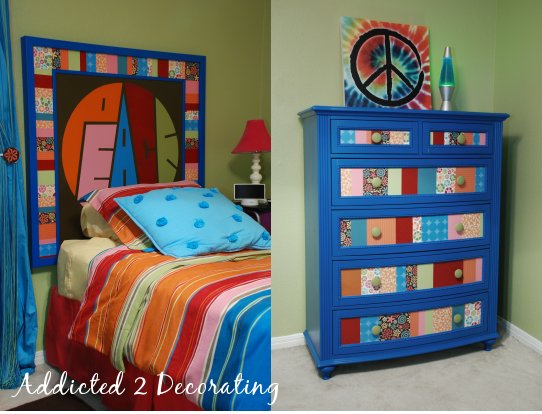 Painted And Decoupaged Headboard Addicted 2 Decorating