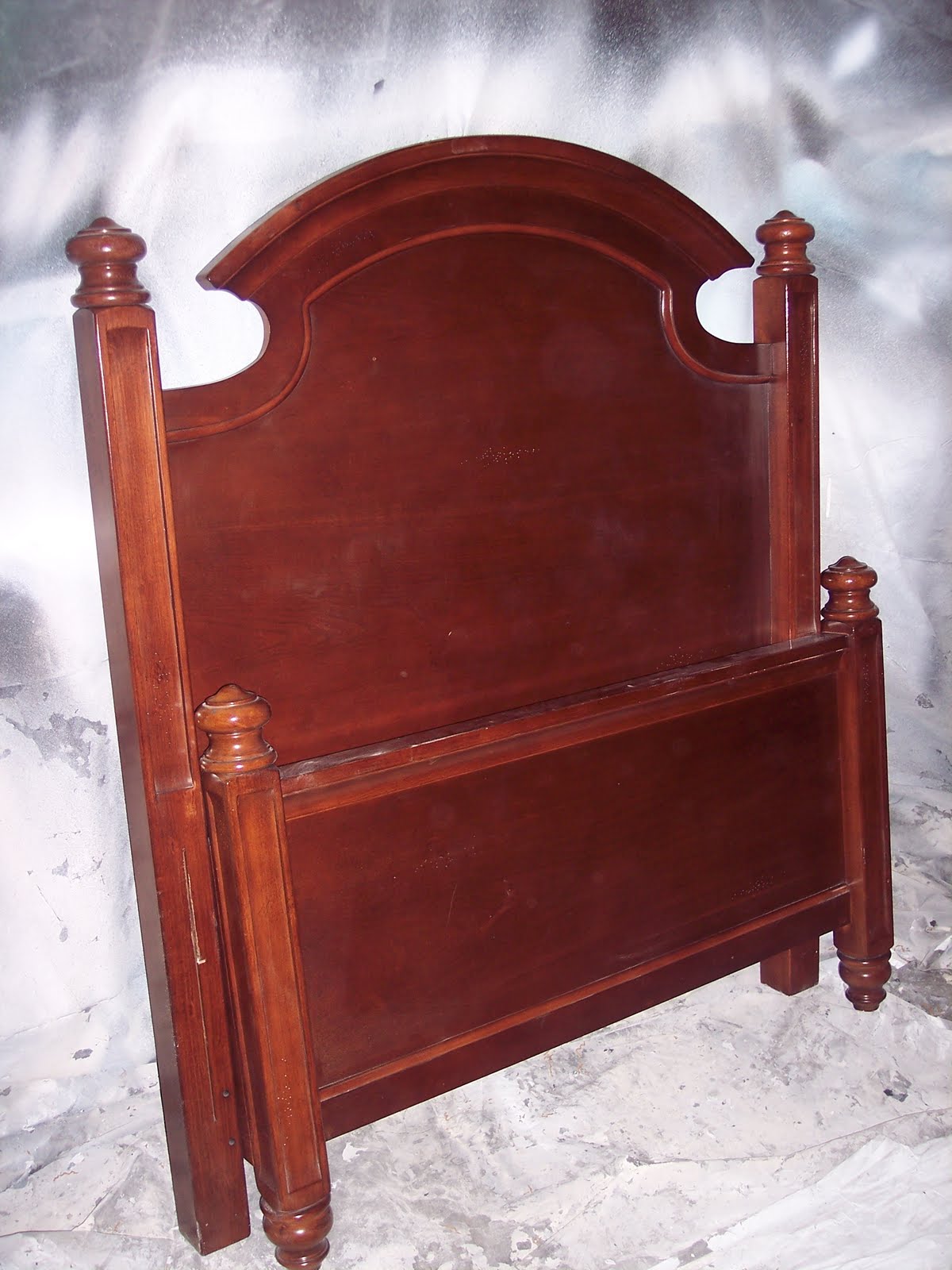 The Frosted Gardner Vintage White Headboard / Footboard Custom Refinish