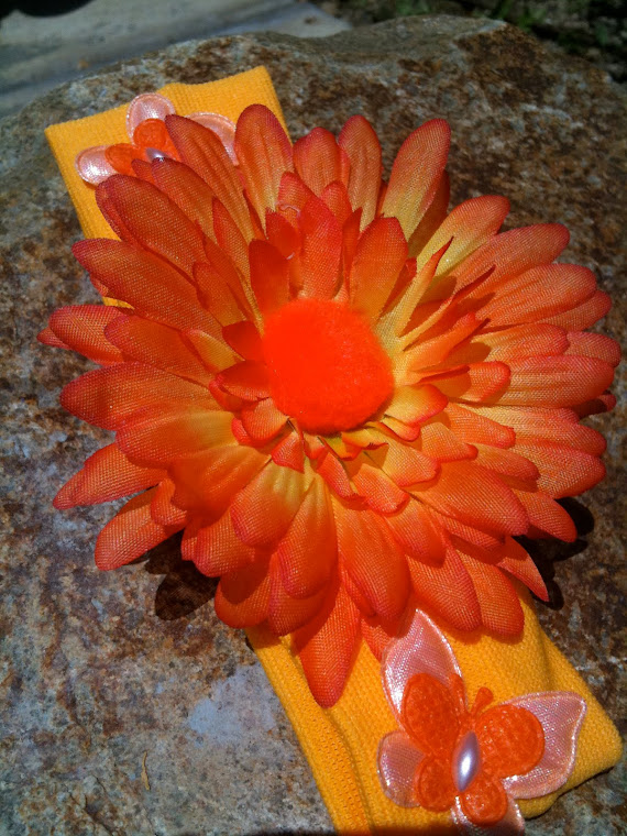 Orange flower headband