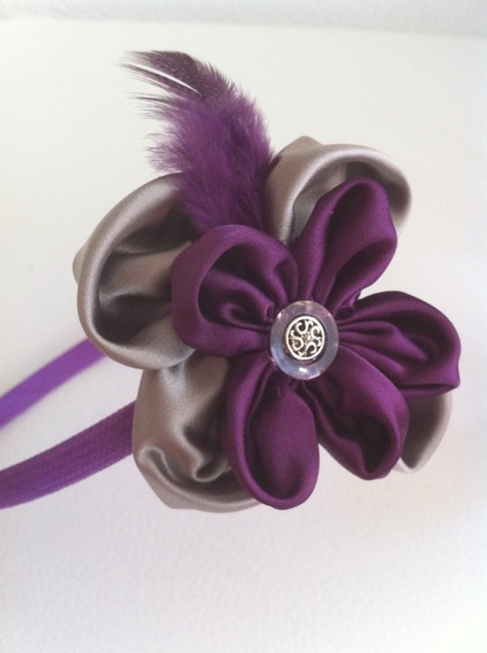 Purple feather headband