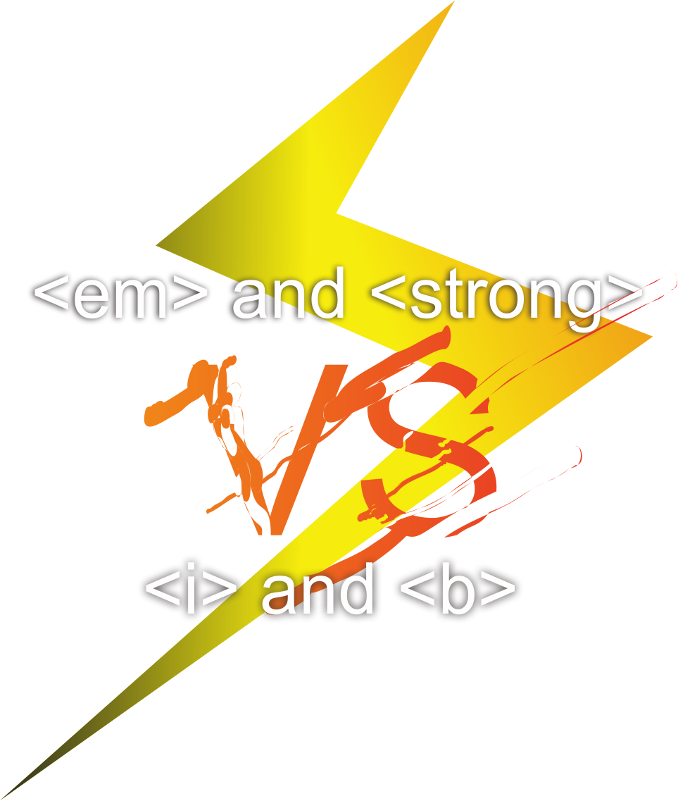 The em and strong are