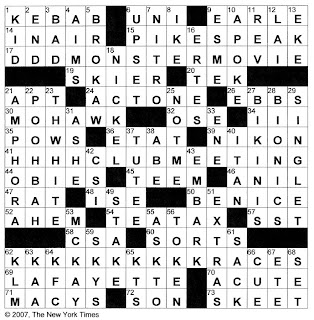 The New York Times Crossword in Gothic: 05.24.07 -- Letter Box