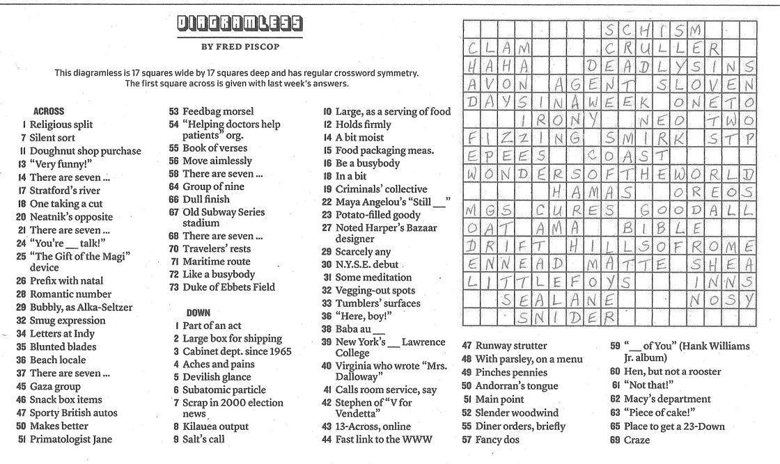The New York Times Crossword In Gothic 11 15 09 Seven The