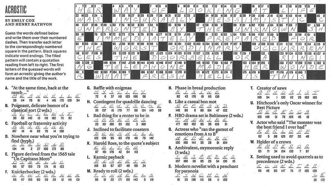 The New York Times Crossword in Gothic: 09.12.10 — What Fresh Hell Is