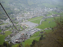 Engelberg town as seen from "Titlis Cablecar".