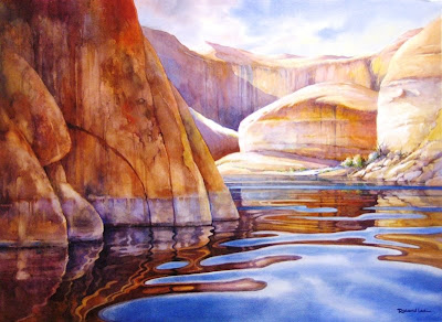 Roland Lee painting of Cliffs at Lake Powell