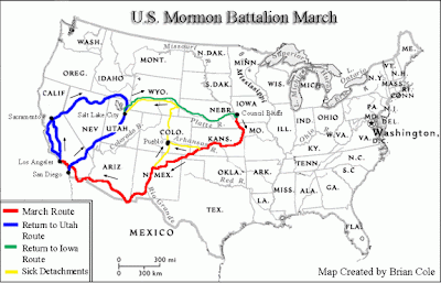 Map of Mormon Battalion March