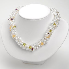 Pearl Necklace with Gemstone Briolets