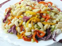 Salada de Feijão Branco com Pimentão