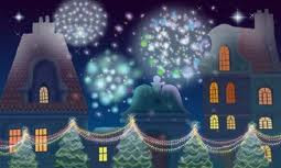 xmas firework tree background