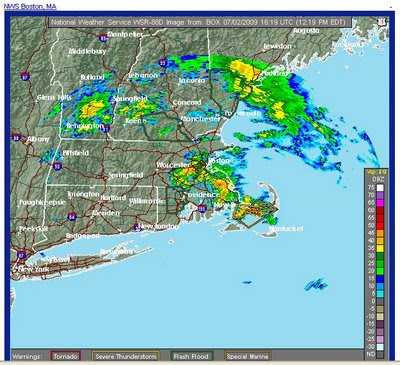 Weather map for Boston