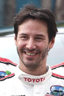 Keanu Reeves attends the Toyota Grand Prix Pro Celebrity Race Day on