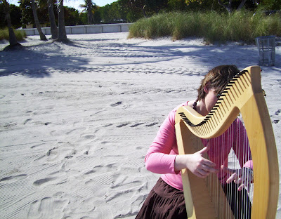 Florida Harpist on the Beach