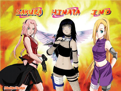 Sakura, Ino and Hinata look like roses on fire, hot but still good looking