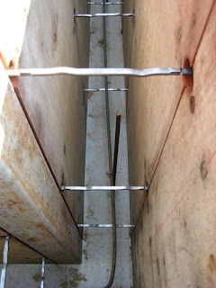 picture of rebar inside concrete forms