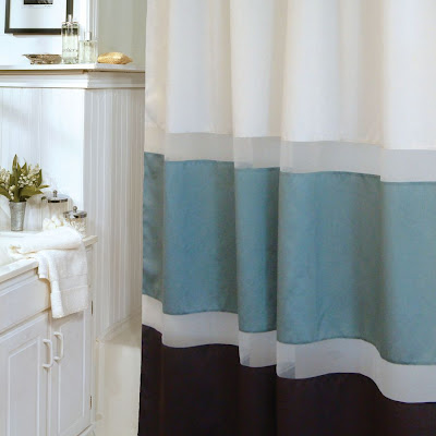 Beverly Glen Marin Aqua Chocolate Shower Curtain Everything