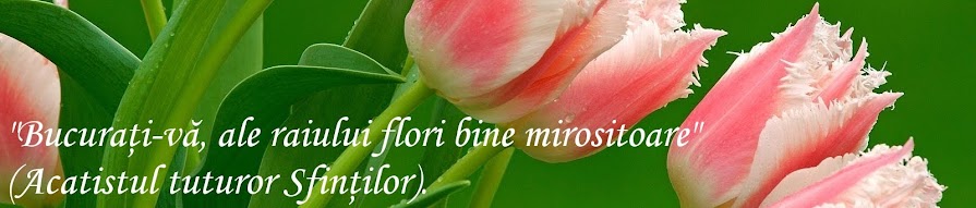 "Bucurati-va, ale raiului flori bine mirositoare" (Acatistul tuturor Sfintilor).