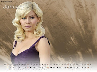 New Year 2011 Calendar, Elisha Cuthbert Desktop Wallpapers