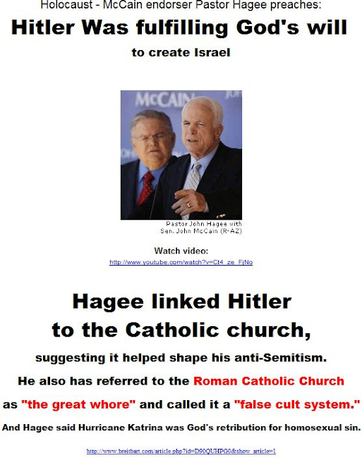 Hitler Was fulfilling God's will to create Israel - Hagee