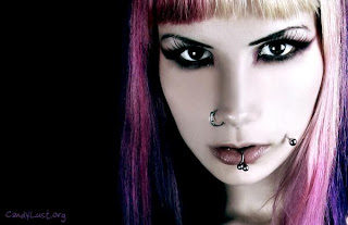 gothic model with awesome hair