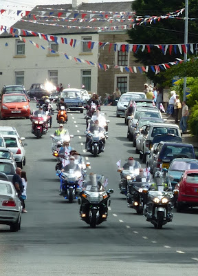 Gold Wings leading the Longridge Field Day parade