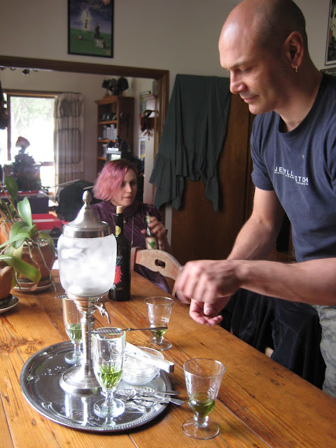 Here is our host, Roby, preparing absinthe for us.