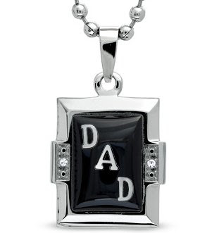 Rectangle Onyx and Mother-of-Pearl DAD Pendant Rectangle Onyx and Mother-of-Pearl DAD Pendant