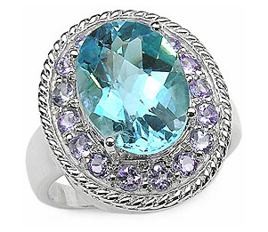 Sterling Silver Blue Topaz and Tanzanite Ring Sterling Silver Blue Topaz and Tanzanite Ring