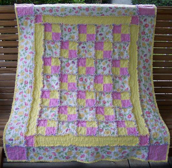 Quilted Delights Rag Quilt for Baby Girl