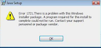 error 1721 windows installer package