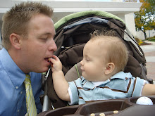 Sharing his Cheerios with Daddy