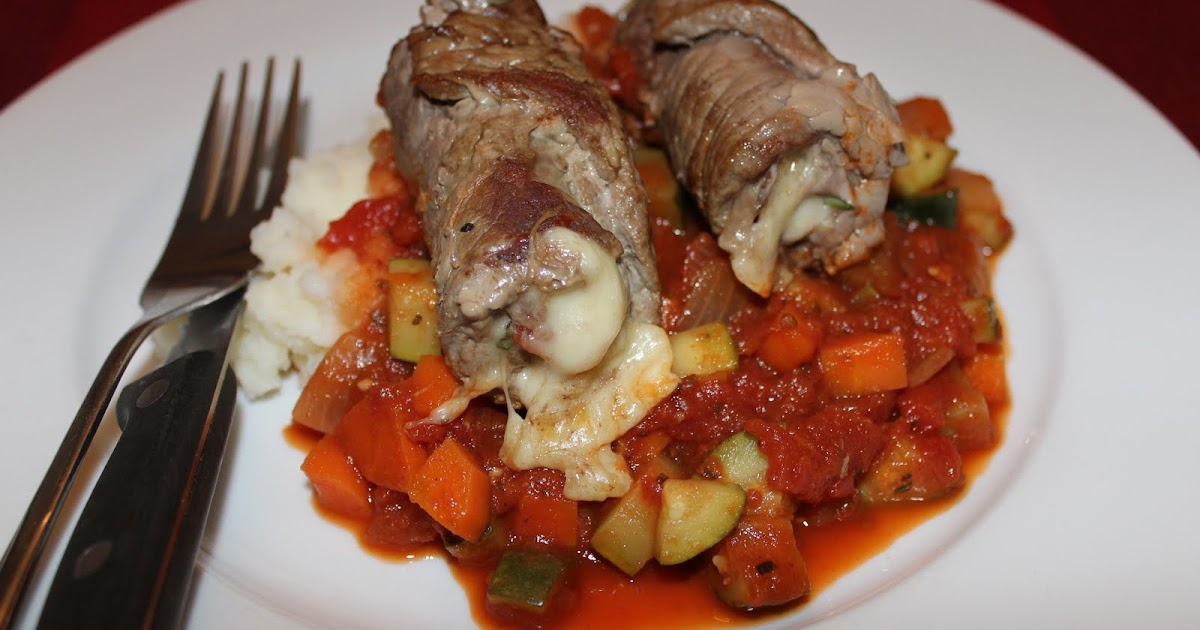 a dash of flavour Veal Involtini with Rustic Vegetable Sauce
