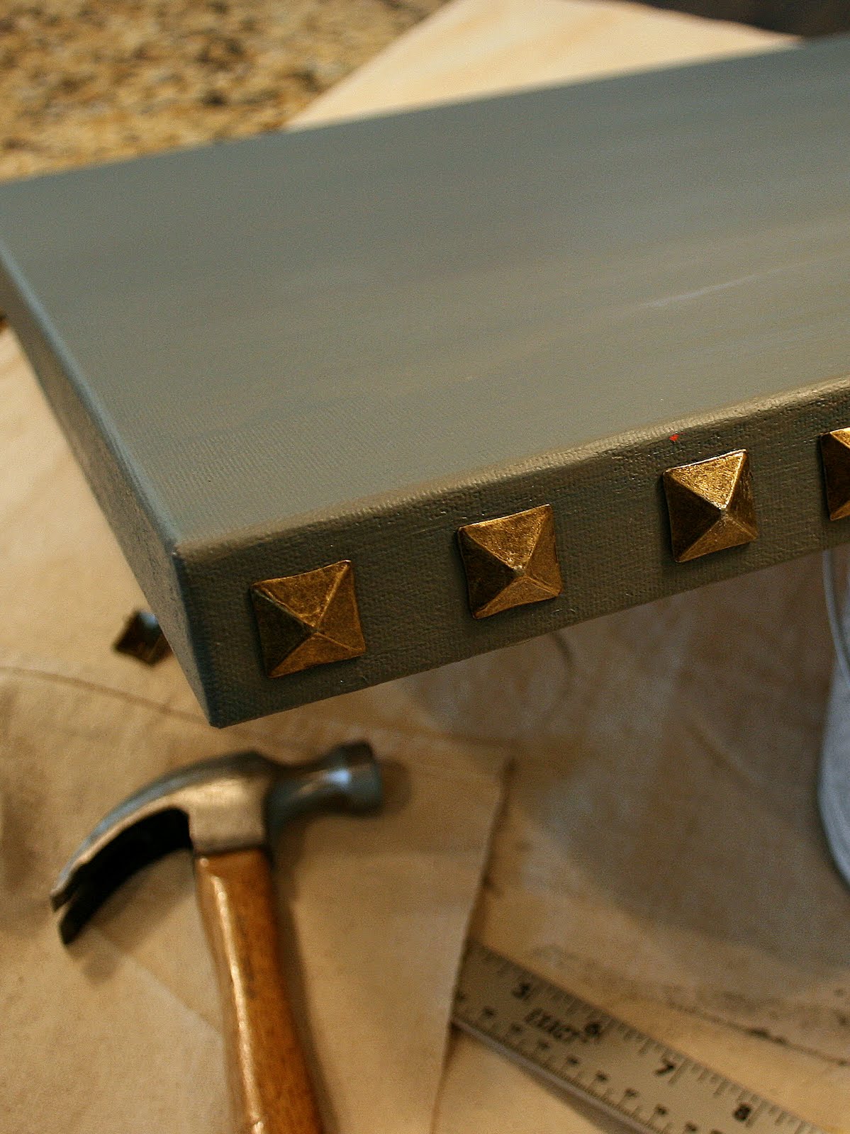 Isabella & Max Rooms DIY Art Using A Canvas & Nail Head Trim