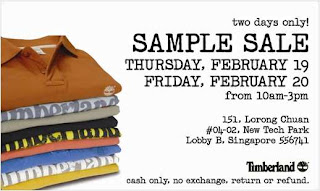 timberland sample sale