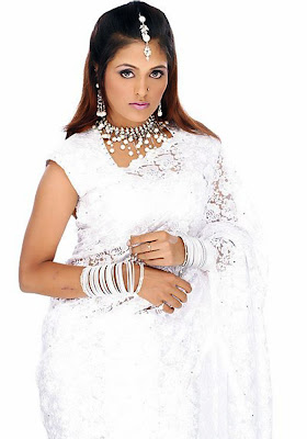Sexy Sweety Sharma Hot In White Saree