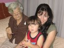 My oldest and youngest treasure. With Grandma and my son, both love lollipops