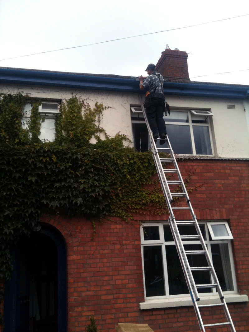 gutterman news blue aluminium fascia, soffit, gutters in killester dublin