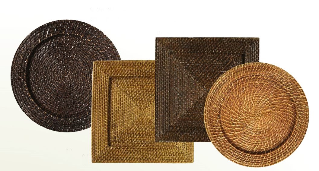 Event Essentials Hawaii Woven Rattan Chargers