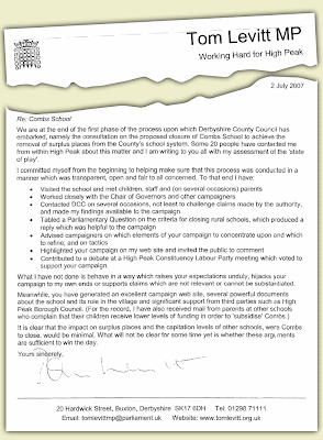 Letter from Tom Levitt. Click on the image for a larger view.