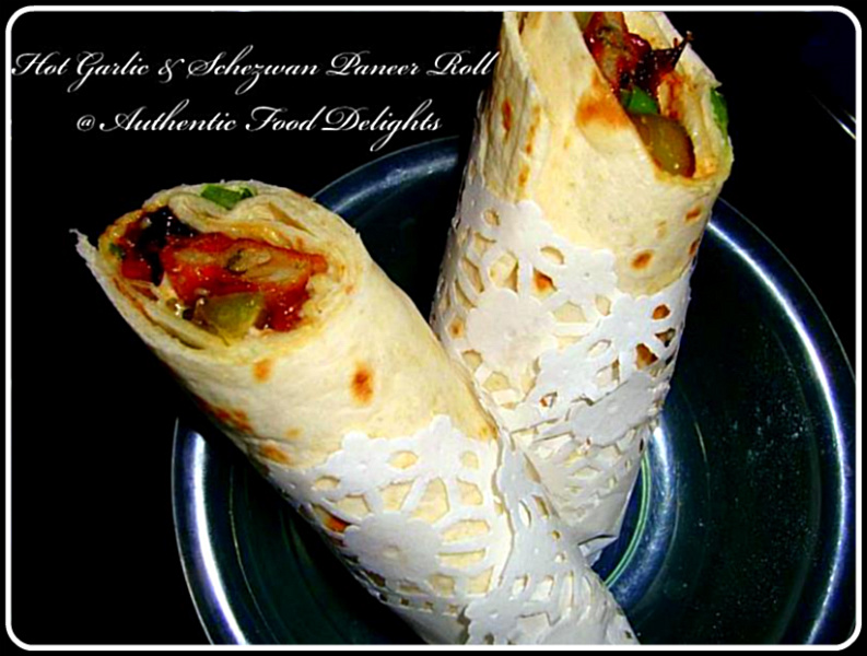 Authentic Food Delights Hot Garlic & Schezwan Paneer Roll