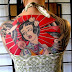 Girls with Japanese on the Back Body Tattoo Design