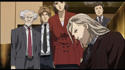 Everyone crowds round Proto, perhaps wondering just where he's been all this time. Various characters, including Proto.