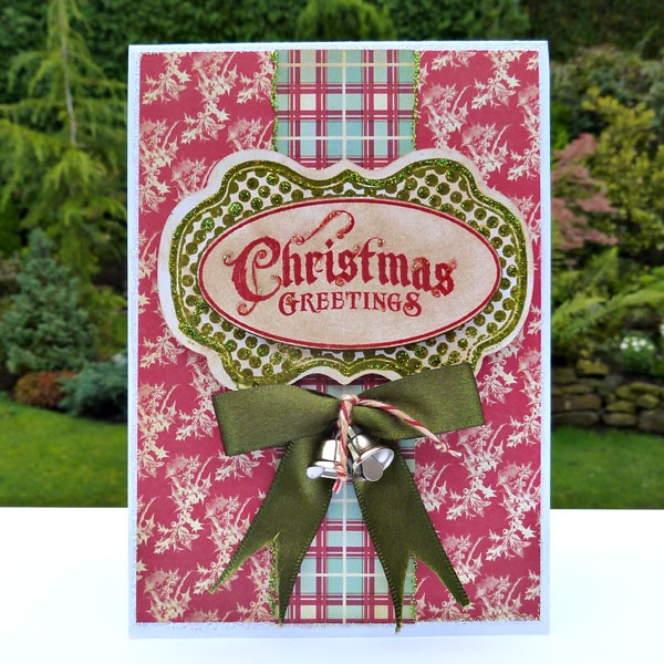 Playing With Ribbon: Christmas Ornament and Red &amp; Green Card