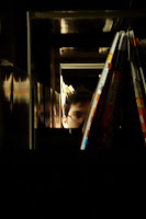 Spying through the film library record stacks