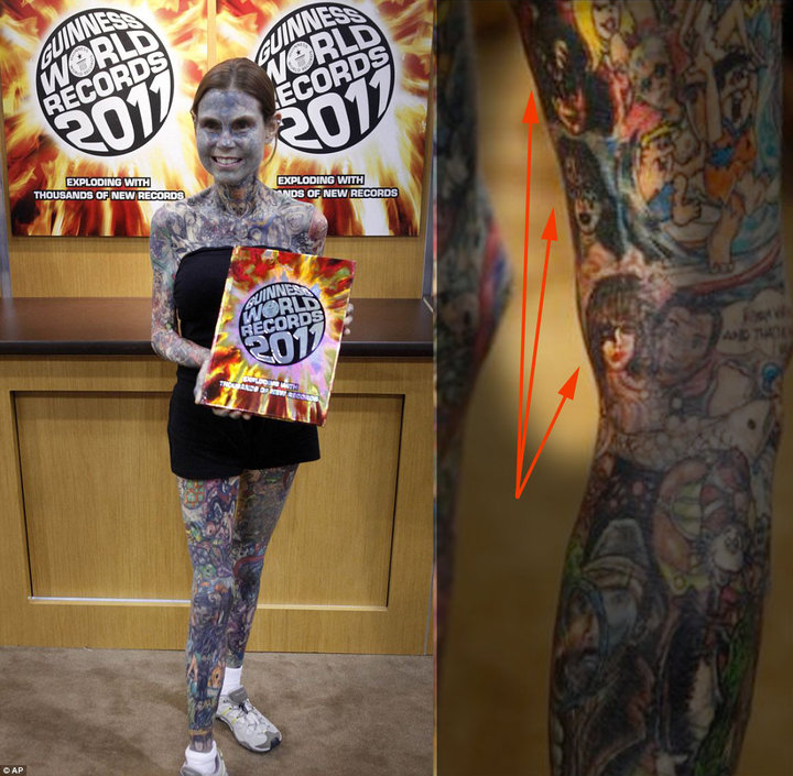 The new 2011 Guinness World Record holder for having the most tattoos in th...