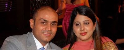 Sehwag with his wife