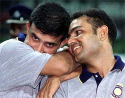 Sehwag with ganguly