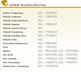 NOMOR TELPON PENTING