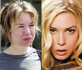 A atriz Renee Zellweger parece outra pessoa com os cuidados do photoshop